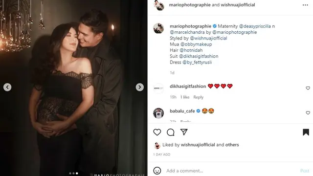 Maternity shoot Deasy Priscilla dan Marcel Chandrawinata (Foto: Instagram/@mariophotographie)