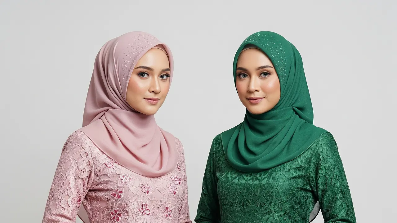 Model Dress A-line Muslimah Bordir Brokat Terbaru.