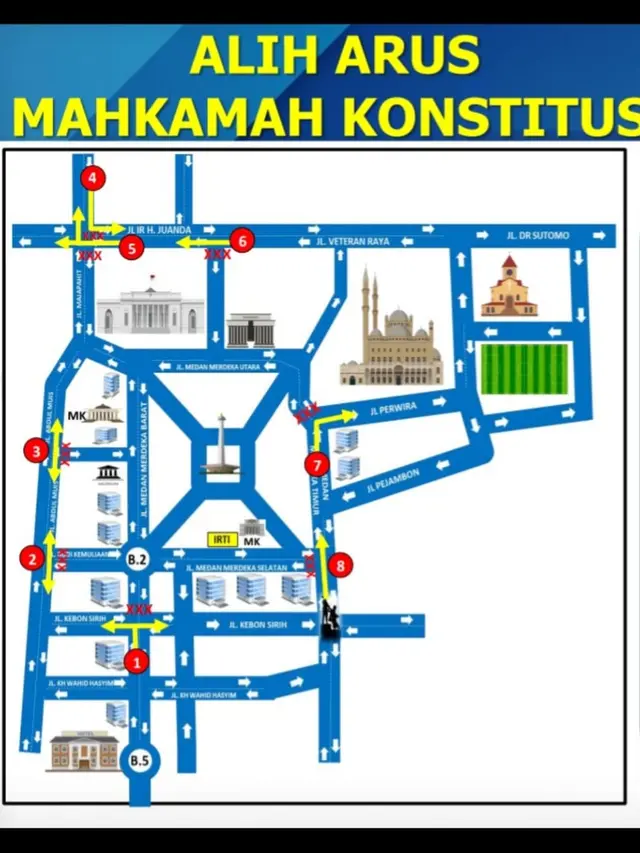 Direktorat Lalu Lintas Polda Metro Jaya telah menyiapkan rekayasa lalu lintas di sekitar kawasan Mahkamah konstitusi (MK) saat sidang perdana sengketa Pilpres 2019.
