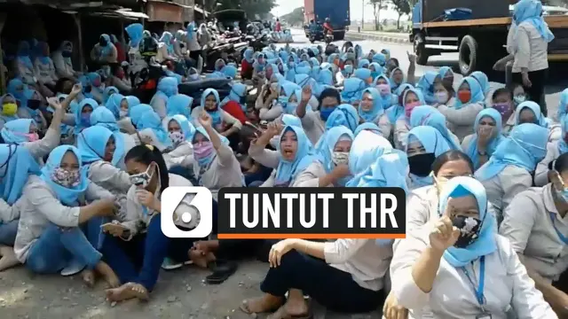 VIDEO: Abaikan PSBB, Ribuan Buruh di Subang Unjuk Rasa Tuntut THR