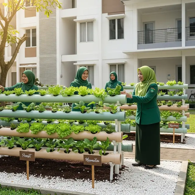 Kebun Sayur untuk Ibu Persit di Komplek TNI (Gemini AI)