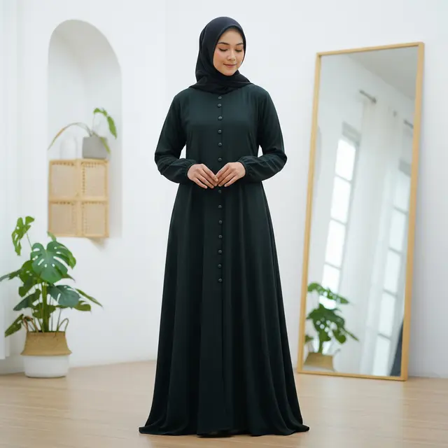 9 Inspirasi Model Abaya Gamis Polos Tapi Tetap Anggun, Elegan dan Berkelas