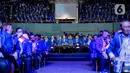 etua Majelis Tinggi DPP Partai Demokrat Susilo Bambang Yudhoyono (SBY) saat hadir dalam Rapimnas Partai Demokrat di JCC, Jakarta, Jumat (16/9/2022). Dalam pidatonya, AHY menyebut Demokrat sedang intens dengan 2 partai dan Demokrat tengah intens membangun komunikasi dengan 2 partai yang juga memiliki semangat dan energi perubahan untuk Indonesia yang lebih baik. (Liputan6.com/Faizal Fanani)