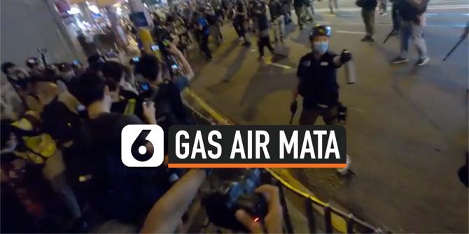 VIDEO: Peringatan Setahun Protes Hong Kong, Demonstran Disemprot Gas Air Mata