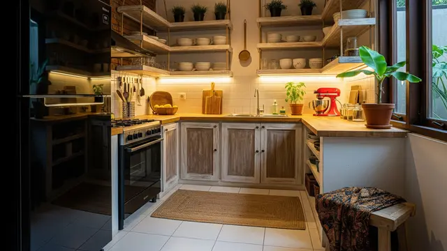 Rak Gantung Rustic yang Natural