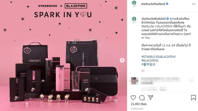 Kolaborasi Bareng BLACKPINK, Starbucks Thailand Rilis Merchandise Eksklusif