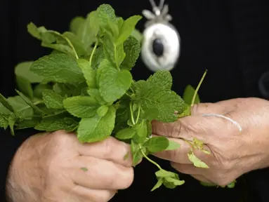 Daun mint bisa digunakan untuk membersihkan wajah dan mengencangkan pori-pori. Caranya, kamu harus menghancurkan segenggam daun mint dengan jus mint dalam mangkuk. Tambahkan satu sendok makan madu lalu oleskan campuran tersebut sebagai masker. (AFP Photo)