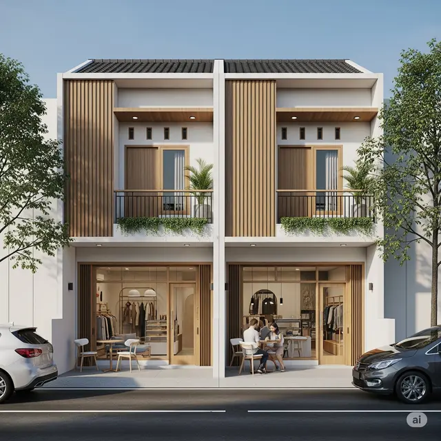Rumah Minimalis Sederhana Ada Tokonya. Foto: Gemini