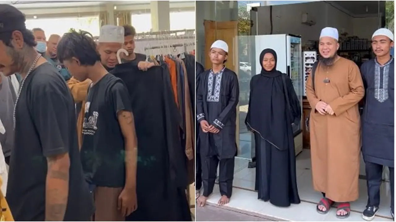 6 Momen Ustaz Ebit Lew Asal Malaysia Beri Baju Muslim ke Anak Vespa di Pekanbaru
