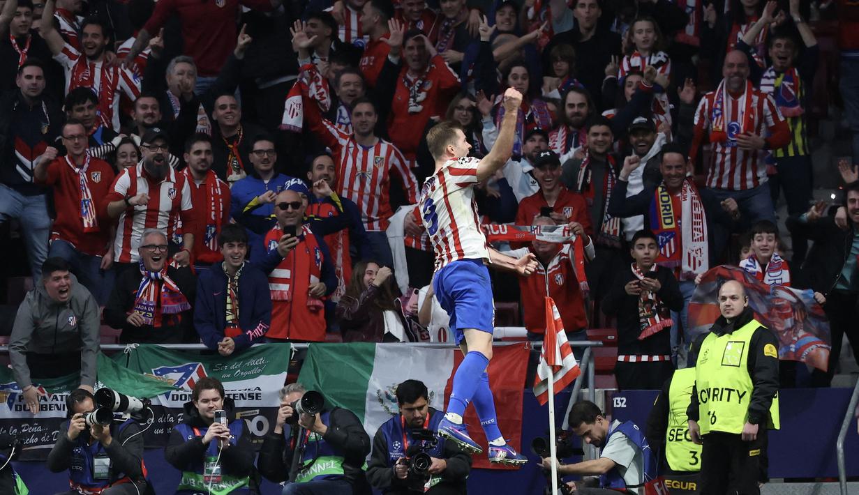 Kemenangan tersebut membuat Los Rojiblancos unggul secara agregat dengan skor 7-4. (AFP/Thomas Coex)