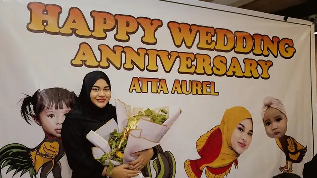 Perayaan wedding anniversary Atta Halilintar dan Aurel Hermansyah ke-3. [Foto: Instagram/attahalilintar]