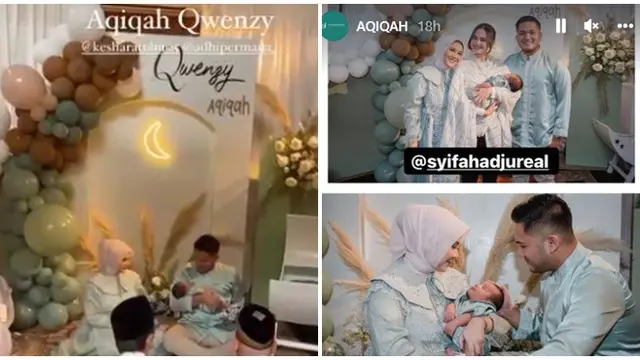 6 Momen Akikah Anak Kesha Ratuliu dan Adhi Permana, Penuh Kehangatan