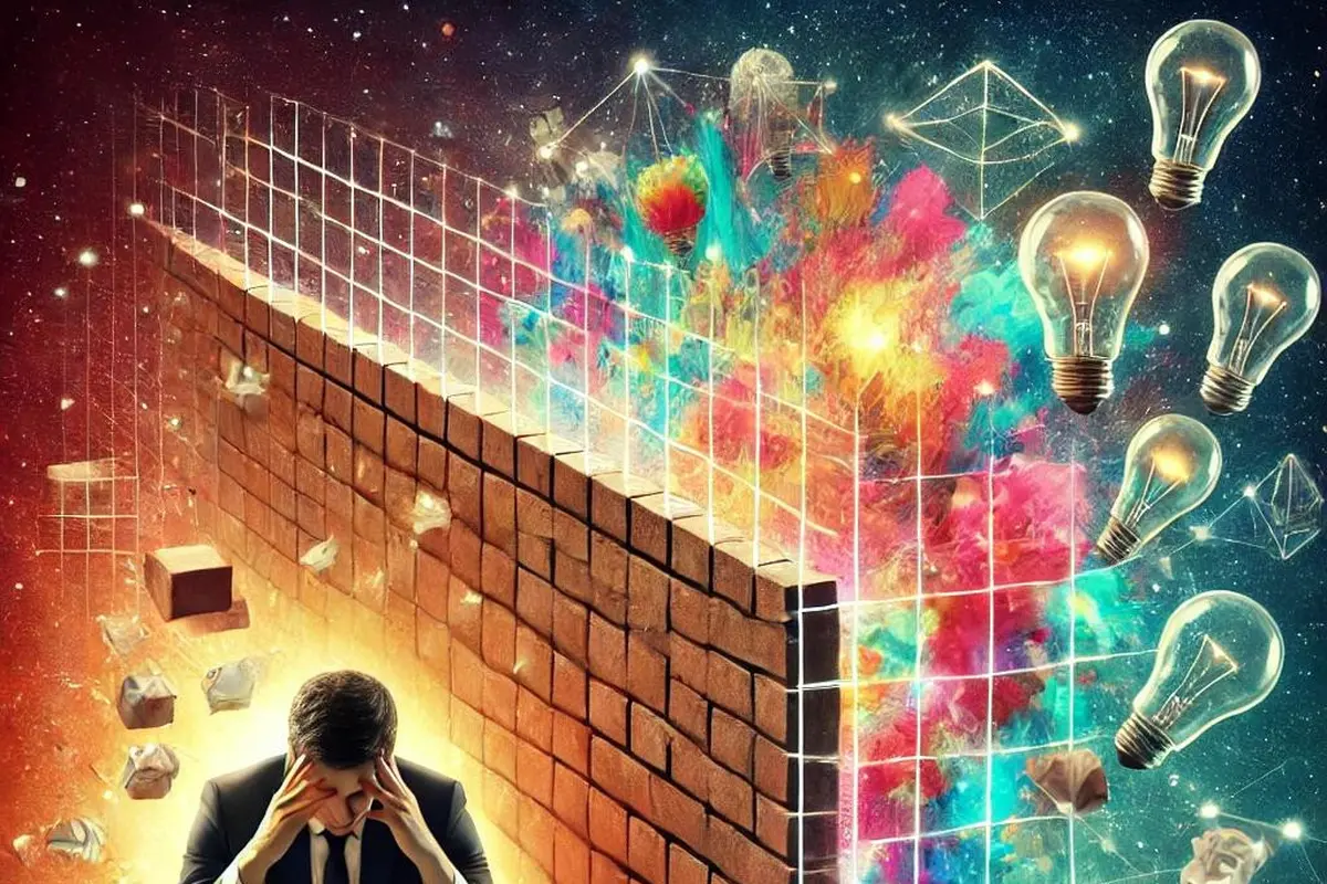 Ilustrasi mental blocking by AI.