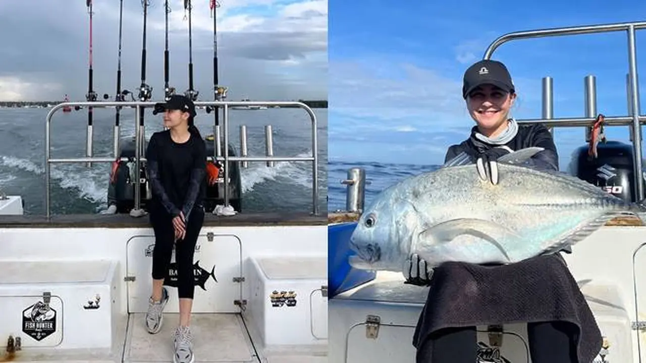 7 Potret Prilly Latuconsina yang Hobi Mancing, Perdana Dapat Ikan GT di Laut