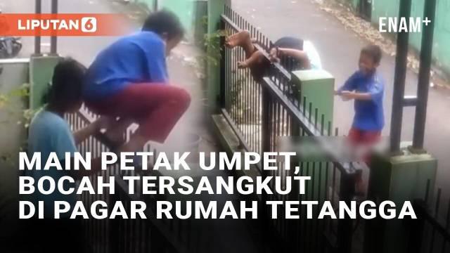 Permainan petak umpet menuntut pesertanya bersembunyi ke tempat tertentu. Tak jarang upaya bersembunyi justru diwarnai momen penuh tawa karena apes. Seperti bocah yang tersangkut di pagar hingga viral di media sosial.