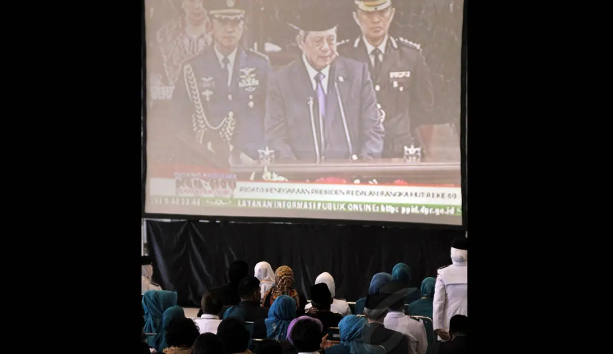 Sidang bersama ini dibuka pidato Kenegaraan Presiden Susilo Bambang Yudhoyono di Kompleks Parlemen, Jakarta, Jumat (15/8/14). (Liputan6.com/Johan Tallo) 