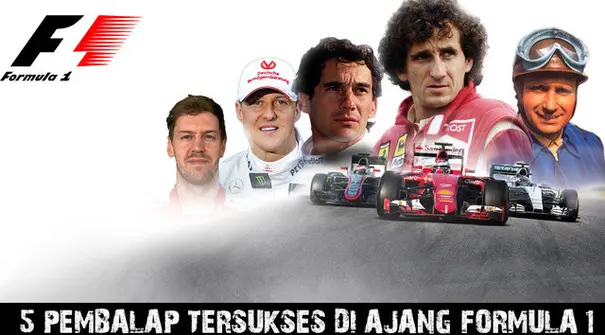 Inilah 5 pembalap tersukses diajang formula 1 salah satunya adalah Michael Schumacher dia tercatatat sebagai pegang rekor juara dunia terbanyak 7 kali