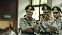 Komjen Budi Waseso resmi bertukar jabatan dengan Komjen Anang Iskandar. (Liputan6.com/Faizal Fanani)