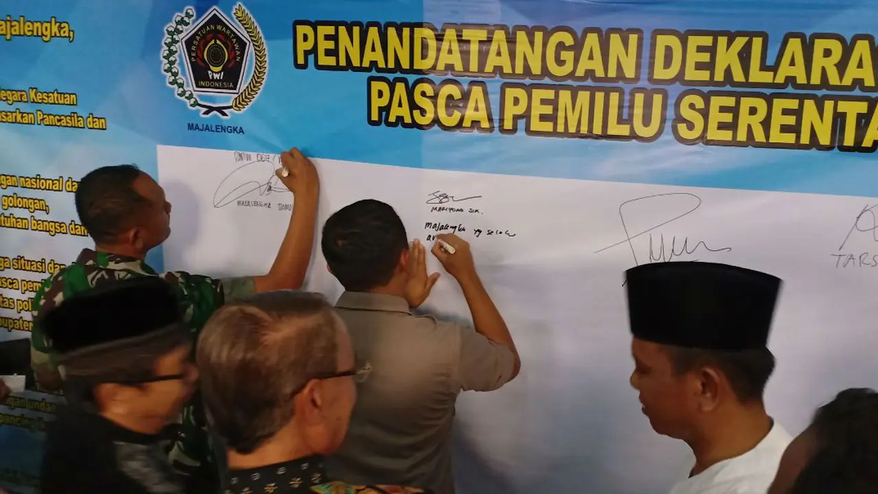 Ajakan Damai Usai Pemilu Warga Majalengka Deklarasi Jaga NKRI