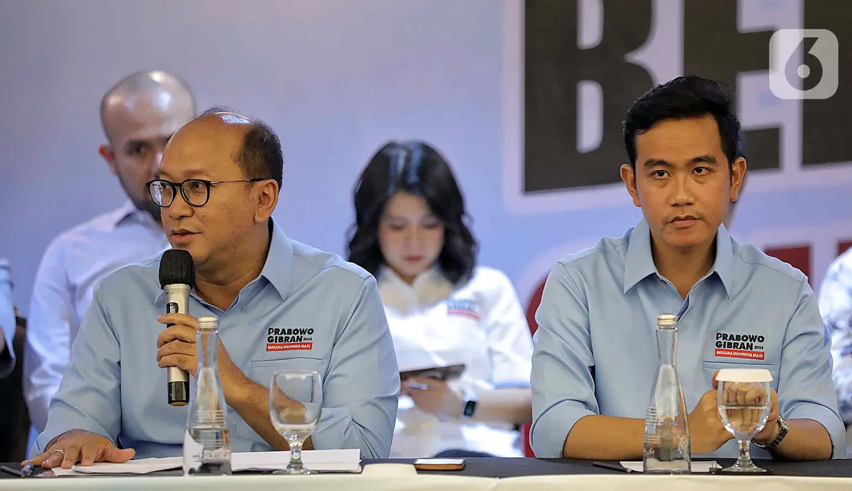 Susunan tim kampanye diumumkan langsung Ketua Tim Kampanye Nasional (TKN) Rosan P Roeslani. (Liputan6.com/Angga Yuniar)