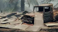 Menurut warga Rokan Hilir, kebakaran lahan gambut tahun ini lebih parah dari 2014 karena api sampai masuk permukiman. (Liputan6.com/M Syukur)