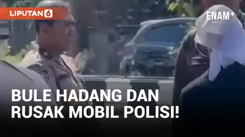 VIDEO: Cegat dan Rusak Mobil Polisi di Bali, Bule Amerika Diamankan