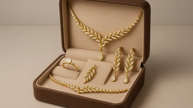 Model Satu Set Perhiasan Emas Padi/Ilustrasi oleh AI