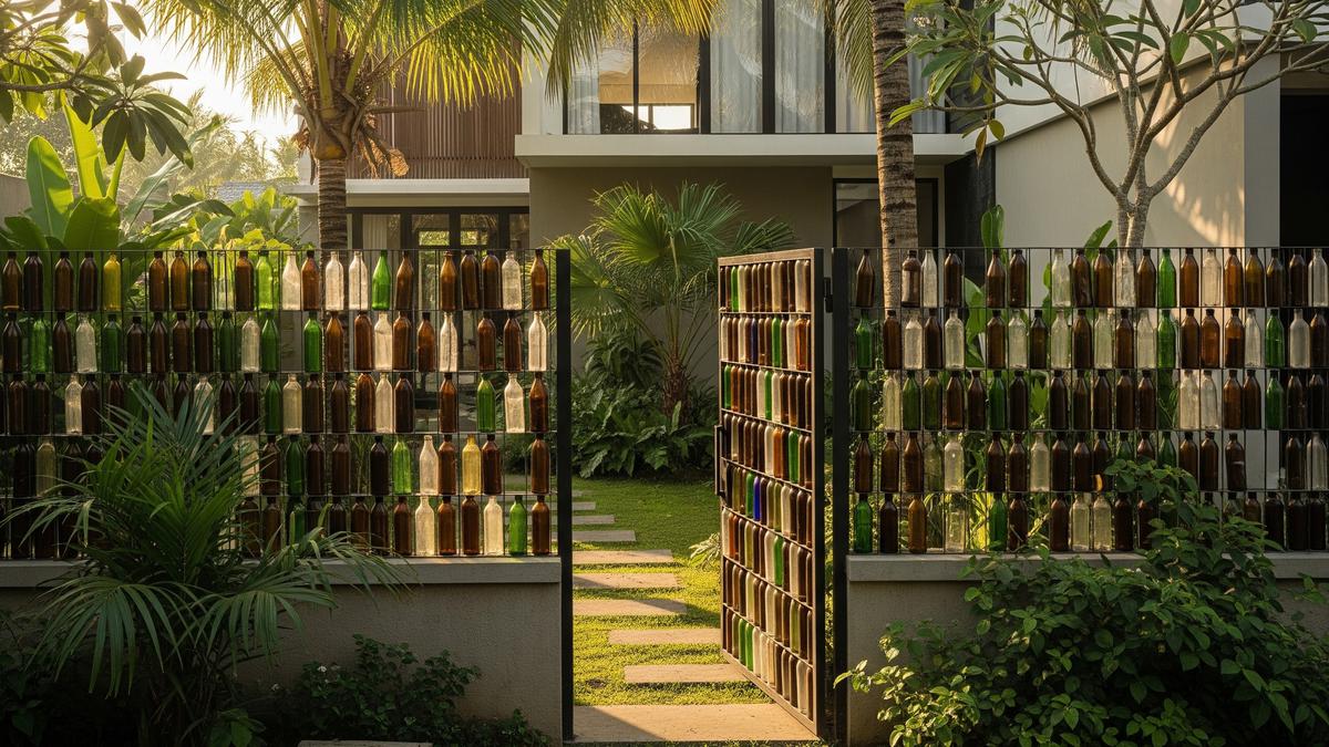 Cara Buat Pagar Rumah dari Botol Kaca Bekas yang Estetik, Murah, dan Ramah Lingkungan