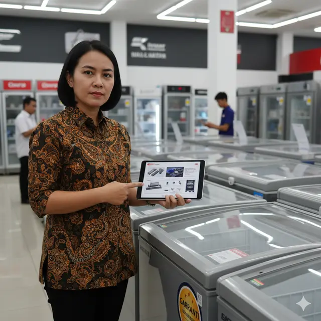 Cara memilih freezer untuk bisnis makanan (Foto: Gemini AI)