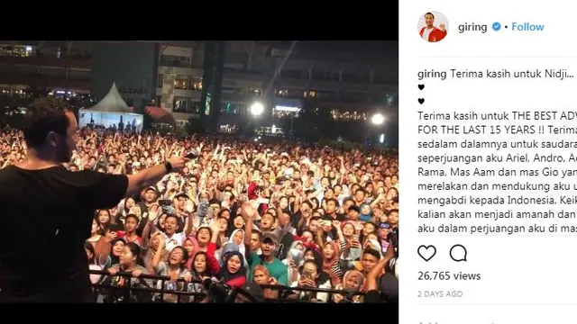 Giring Resmi Mundur Dari Nidji untuk Fokus ke Dunia Politik