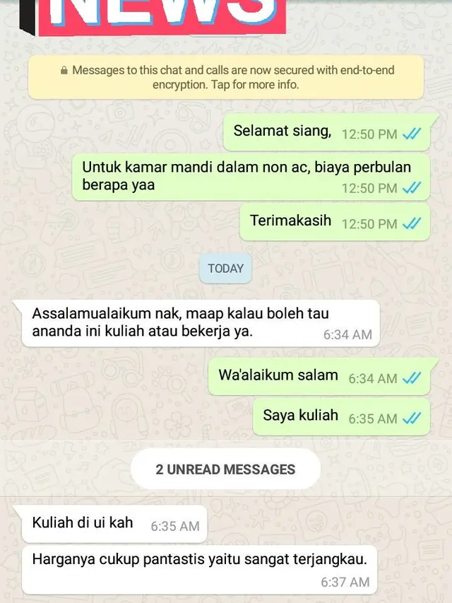 Kumpulan Chat Kocak Anak Kos dan Pemilik Kos-Kosan Ini Bikin Geleng Kepala
