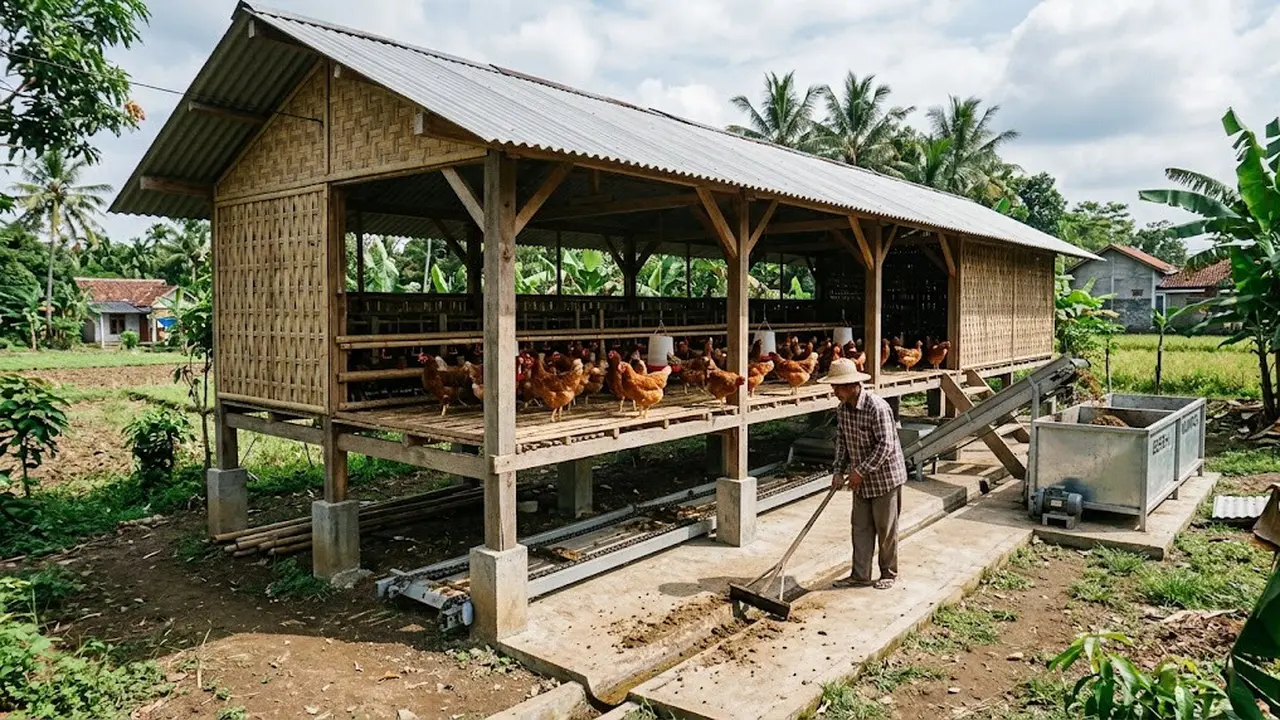 Model Kandang Ternak dengan Jalur Pembersihan yang Praktis