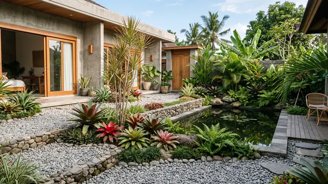 Desain Taman Kering dan Kolam Refleksi