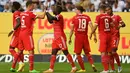 Selain Sadio Mane lima gol Bayern Munchen lainnya dicetak oleh Joshua Kimmich, Benjamin Pavard, Jamal Musiala, dan Serge Gnarby. (AFP/Christof Stache)