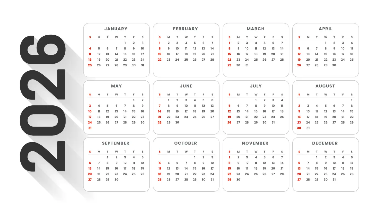 Ilustrasi kalender 2026