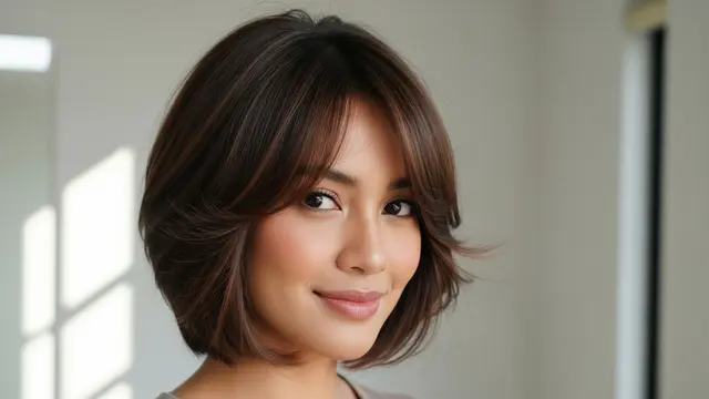 Model Rambut Wanita Pendek Wajah Bulat/ Ilustrasi AI