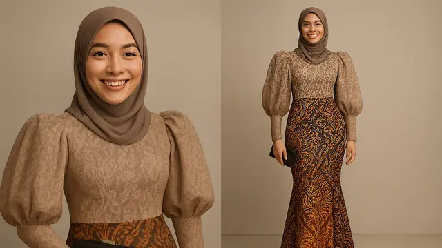 Model Batik Brokat Lengan Gelembung Bervolume Anggun dan Trendi di 2025/Ilustrasi gambar AI