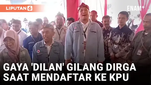 VIDEO: Gilang Dirga Bergaya Bak Dilan Saat Mendaftar Pilkada Bandung Barat