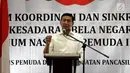 Menko Polhukam, Wiranto memberikan sambutan dalam acara Simposium Nasional Pemuda Indonesia, Jakarta, Rabu (30/8). Acara bertema "Peran strategis Pemuda Indonesia dalam penguatan Pancasila sebagai Bangsa dan Bela Negara". (Liputan6.com/Johan Tallo)