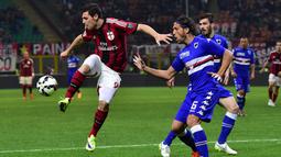 Mattia Destro - Mencetak tiga gol dari 15 laga membuatnya hanya bertahan enam bulan di AC Milan sebelum pindah ke Bologna. (AFP/Giuseppe Cacace)