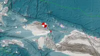 Gempa Magnitudo 6,1 mengguncang wilayah Ransiki Papua Barat, Selasa (9/4/2024), pukul 07.02.53 WIB. (Liputan6.com/ Dok BMKG)