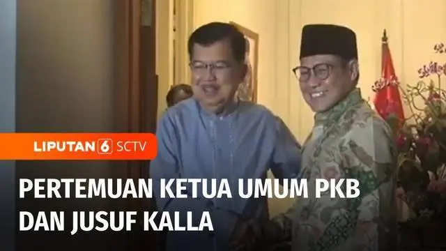 Ketua Umum Partai Kebangkitan Bangsa, Muhaimin Iskandar menemui politisi senior Partai Golkar, yang juga wakil presiden yang ke-10 dan ke-12 di kediaman JK, Jalan Brawijaya, Kebayoran Baru, Jakarta Selatan.