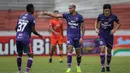 Pemain Persita Tangerang, Alex Dos Santos Goncalves (tengah) merayakan gol penyeimbang 1-1 ke gawang Persiraja Banda Aceh dalam laga pekan ke-7 BRI Liga 1 2021/2022 di Stadion Moch Soebroto, Magelang, Sabtu (16/10/2021). (Bola.com/Bagaskara Lazuardi)