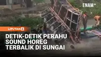 Viral! Perahu Pembawa Sound Horeg Terbalik di Sungai Balongdowo