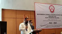 Musyawarah cabang dan pemilihan ketua Kongres Advokat Indonesia (KAI) wilayah Tangsel periode 2021-2026 digelar di Tangerang. (Liputan6.com/Pramita Tristiawati)