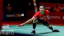 Sementara itu, tunggal putra unggulan keenam di ajang Indonesia Masters 2021, Jonatan Christie juga harus bekerja ekstra saat mengalahkan Sitthikom Thammasin dari Thailand. (Badminton Photo/Raphael Sachetat)