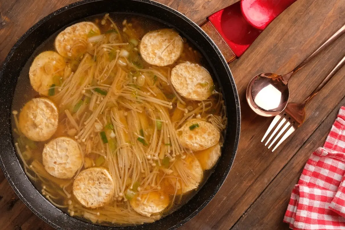 jamur enoki tofu kuah