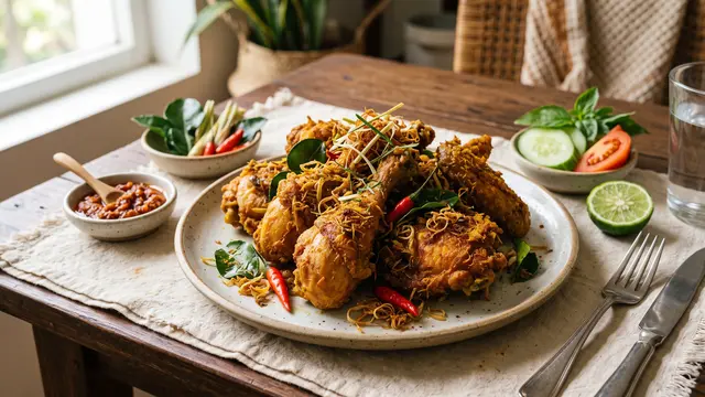 Resep Ayam Goreng Serai yang Harum tanpa Ungkep Lama,/AI Generated