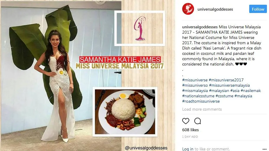 Miss Universe Malaysia 2017 Gaun Nasi Lemak