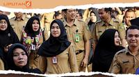 Banner Infografis Kenaikan Gaji PNS 10 Tahun Terakhir. (Liputan6.com/Triyasni)
